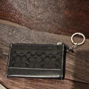Coach Black Signature Keychain Wallet